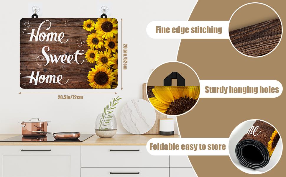 JOYFINITY Watercolor Rooster Stove Top Covers for Electric Stove, Floral Electric Gas Stove Pad Heat Resistant Range Cooktop Protector for Home Decor Kitchen