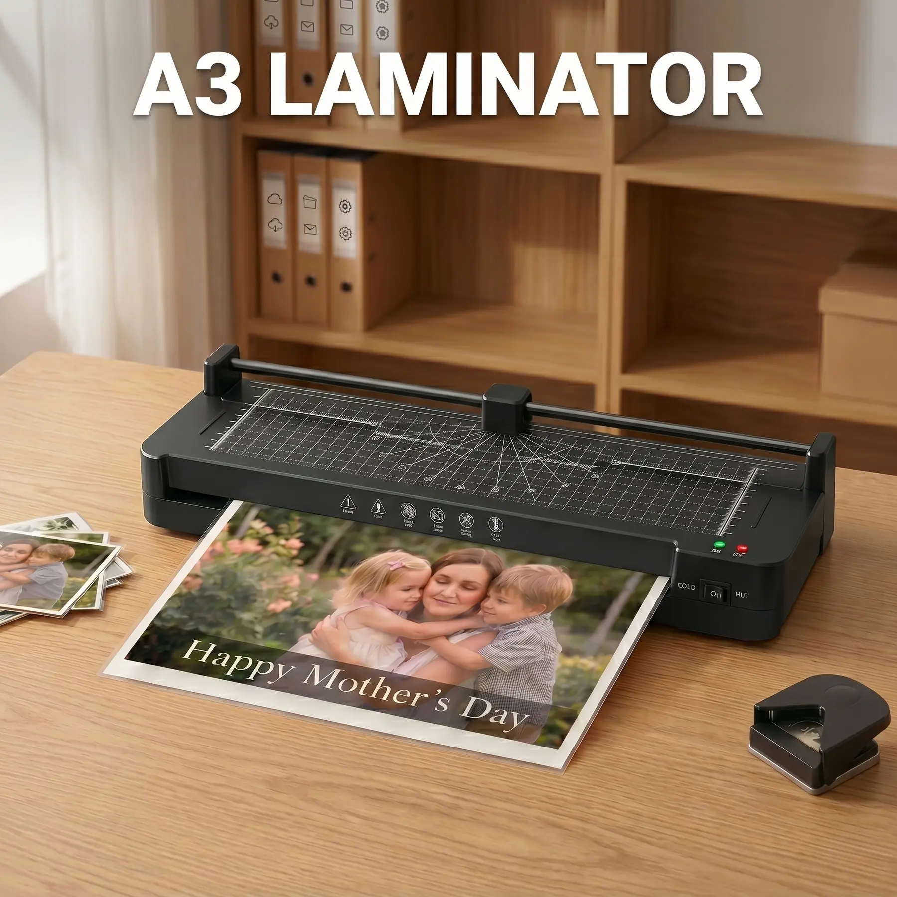 13 Inch Laminator Machine (Single) Or Laminator Set with 50 Laminating Sheets, Paper Trimmer & Corner Rounder, Hot & Cold Thermal Laminator for A3/A4/A5/A6