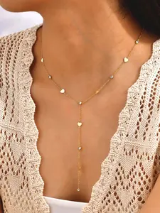 Fashion Y-Shape Necklace, Dangle Pendant Design, Simple Style Accessory, Versatile Jewelry for All Seasons, Casual Patchwork Pattern