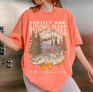 90s National Parks Comfort Colors Unisex T shirt Granola Girl Shirt Respect the Local Wildlife Tee Hiking Camping Clothes Wanderlust Shirt- Tiffany Graphic Tee