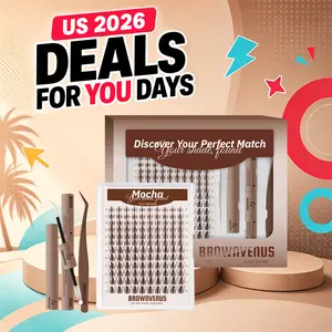 Mocha | BrownVenus Brown Manga Eyelash Extension Kit Fairy Viva Cluster Dark Brown Clusters for a Subtle Glam Brown Fairy Brown Manga Viva Style Soft Alternative to Harsh Black Lashes Perfectly Matched for Fair Skin & Blonde Brown Hair