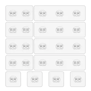 12 Pack Shower Caddy Adhesive Hooks Replacement, Shower Shelf Adhesive Replacement, Strong Adhesive Shower Hooks for Shower Caddy Shelves Rack Basket Holder, No Drilling