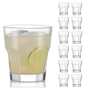 Libbey Gibraltar DuraTuff Double Old Fashioned Rocks Glasses, 12-Ounce, Set of 12, Durable Restaurant-Quality Glassware