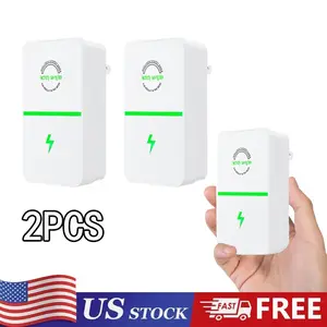 NEW 2PCS Smart Energy Saving Device, Plug-in Power Factor Saver and Voltage Stabilizer, Household Surge Protector Box for Refrigerator, AC, Office Appliances, Flame-Retardant)