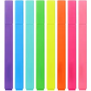 Aesthetic Highlighters, 8 pcs, Chisel Tip, Vibrant Colors, Cute Highlighters Assorted Colors, Bible Highlighters and Pens No Bleed, No Bleed Highlighters for Bible Pages No Bleed