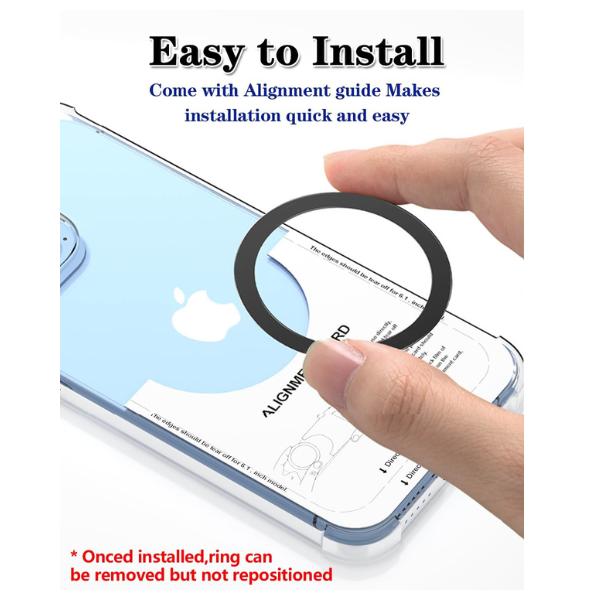 4-Pack Ultra-Thin Metal Rings – 0.4mm Magnetic Stickers for iPhone 12-16, Galaxy S24/S23/S22, Wallets, Grips & Car Mounts