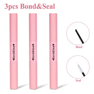 6/3pcs Eyelash Clusters Glue, Lash Bond and Seal, Non-Irritating Latex Free Formula, 2in1 Waterproof Long Lasting Lash Adhesive, Long Lasting 72H+, 5ml+5ml DIY Lash Extension Supplies for Home Use