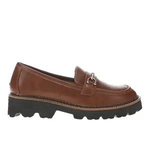 Corkys Womens Brownie Points Lug Sole Slip On Loafers Casual - Brown