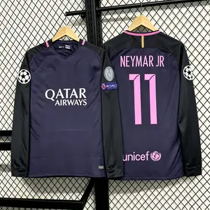 2016 2017  Away Retro No.11 Neymar Long Sleeve Soccer Jersey