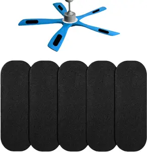 5-Pack Ceiling Fan Filters for Blades, Activated Coconut Carbon Filters, Ceiling Fan Filters for Blades, Activated Coconut Carbon Ceiling Fan Air Purifier Pads, Adsorbs Dust, Smoke and Floaters, Eliminates Odors and Pollutants, Purifies the Air, Black
