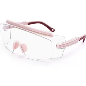 Safety Goggles Over Glasses, Anti Fog Safety Glasses with Clear Wraparound Lens, ANSI Z87.1 Protective Eyewear