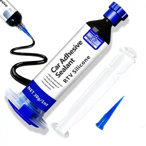 RTV  Adhesive Sealant -    Caulk,  Bond, Shrink & Crack Proof - Automotive Gaskets, Engine, Sunroof, Headlights, Windows &  Repairs (Black, 30g/1oz)