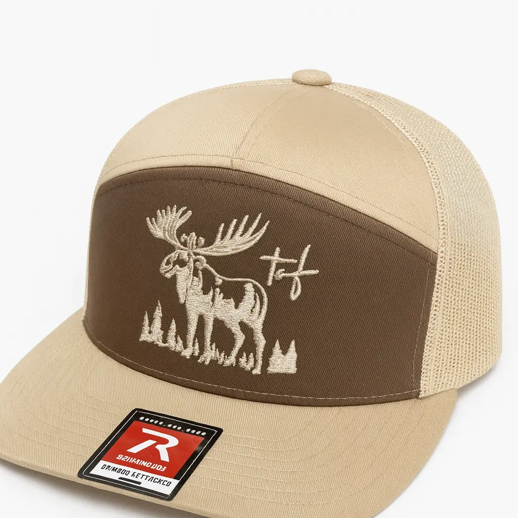 TWF Full Body Moose - 7Panel Richardson -Tan and Brown