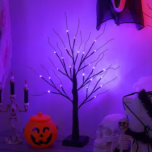 Ghost Tree Shaped LED Light, Battery Required & USB Powered LED Tree Light (Without Battery), DlY Decorative Light for Home Party Festival, Halloween Home Decor