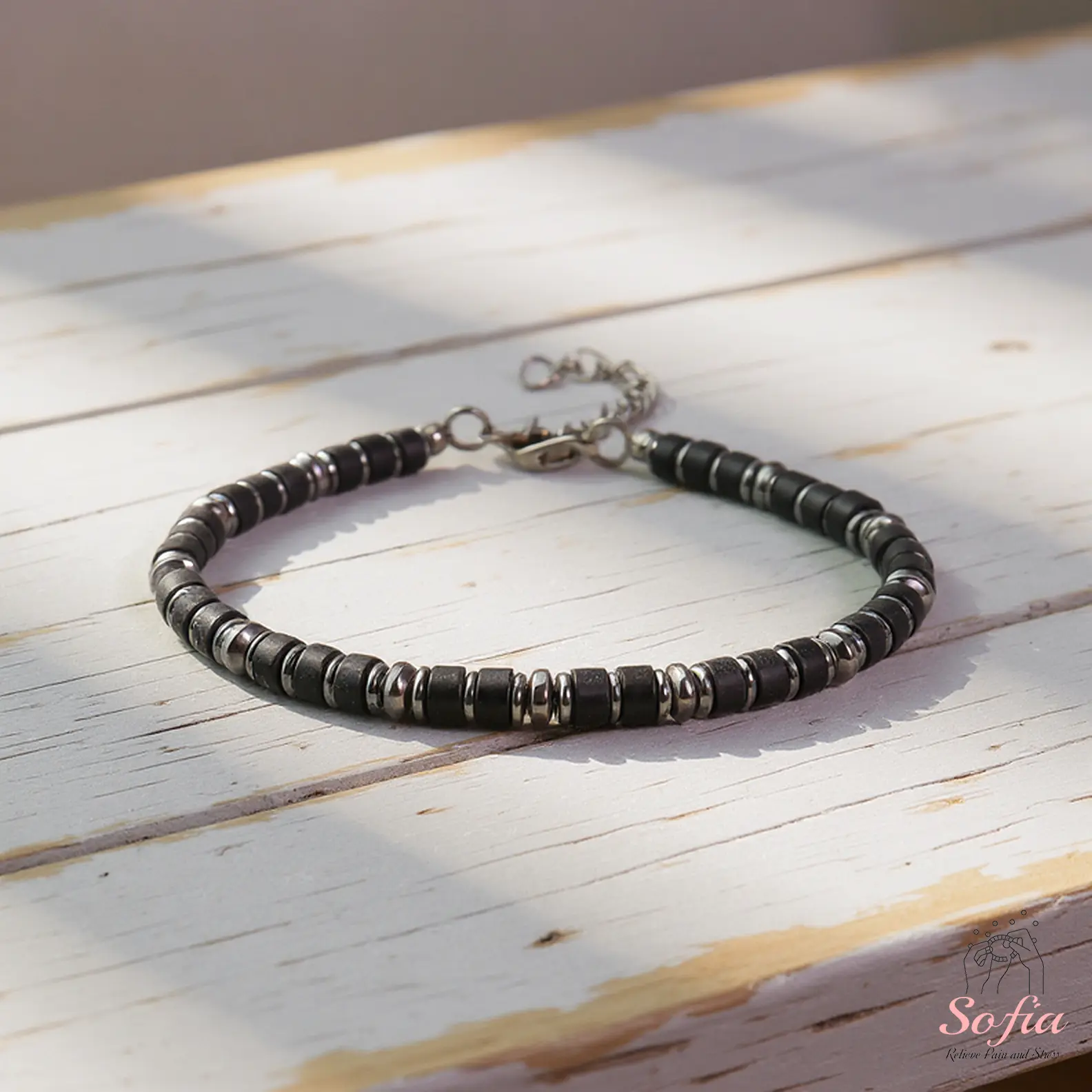 Protection Bracelet - Natural Black Obsidian Bracelet - Bracelet for Male Hematite Gemstone Healing Bracelet Gift to him Boho Chic Crystal