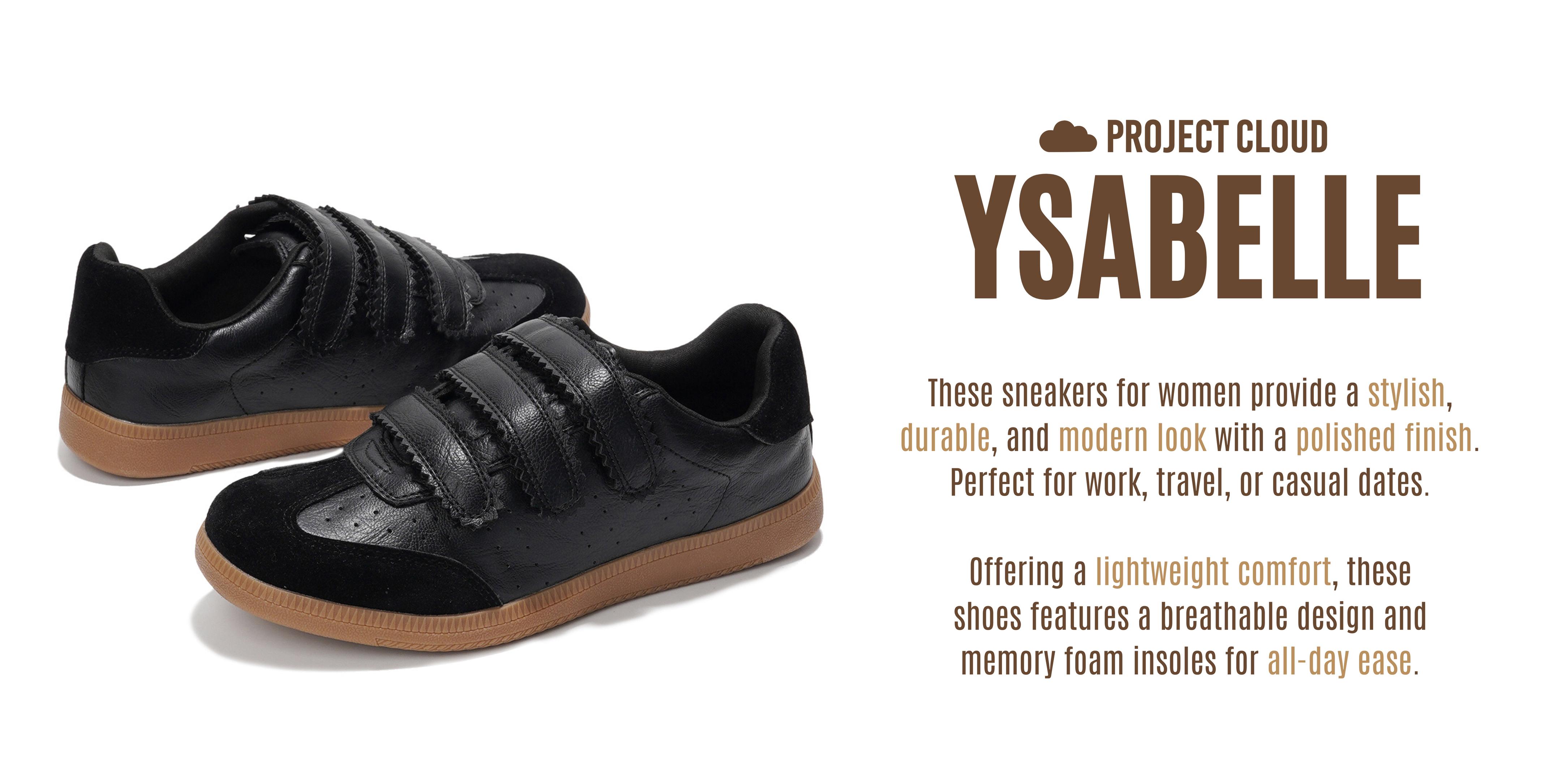 Project Cloud Women's | Eco-Leather Trendy Sneakers | Memory Foam Insole | Lightweight | Non-Slip - Ysabelle