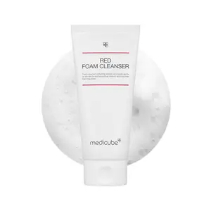 [Official Medicube Partner] Facial Cleanser Red Foam Cleanser | Daily Gentle Cleansing Foam for Sensitive & Troubled Skin | Deep Cleansing Impurities & Excess Sebum Control | Korean Skincare, 4.23 oz