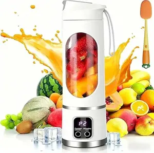 Multimode Juicer Blender with LED Display-USB Rechargeable Portable Blender, Durable ABS Material, Home Kitchen Essential for Ice Shakes, Smoothies, Baby Food, DisplayLeakProof,Easy to Clean
