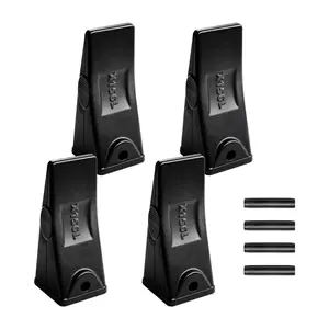 VEVOR Excavator Bucket Teeth with Pins, 4 Pack X156L Bucket Tooth Set for Smooth & Efficient Excavation, Heavy Duty 5.3 in Long Digging Buckets Teeth Replacement for Skid Steer & Mini Excavator