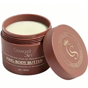 Men's King Cologne Body Butter | Warm Sensual Aroma | Moisturizing Formula with Sandalwood & Leather Scent | Enriched with Organic Shea & Mango Butters | All-Day Fragrance | 4.4oz