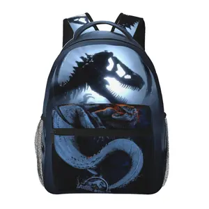 Fashion Jurassic World backpack with large capacity—Jurassic World daily commuter bag for outdoor hiking and business; cartoon casual Jurassic World merchandise laptop daypack and school bag for women, men, and gift giving.