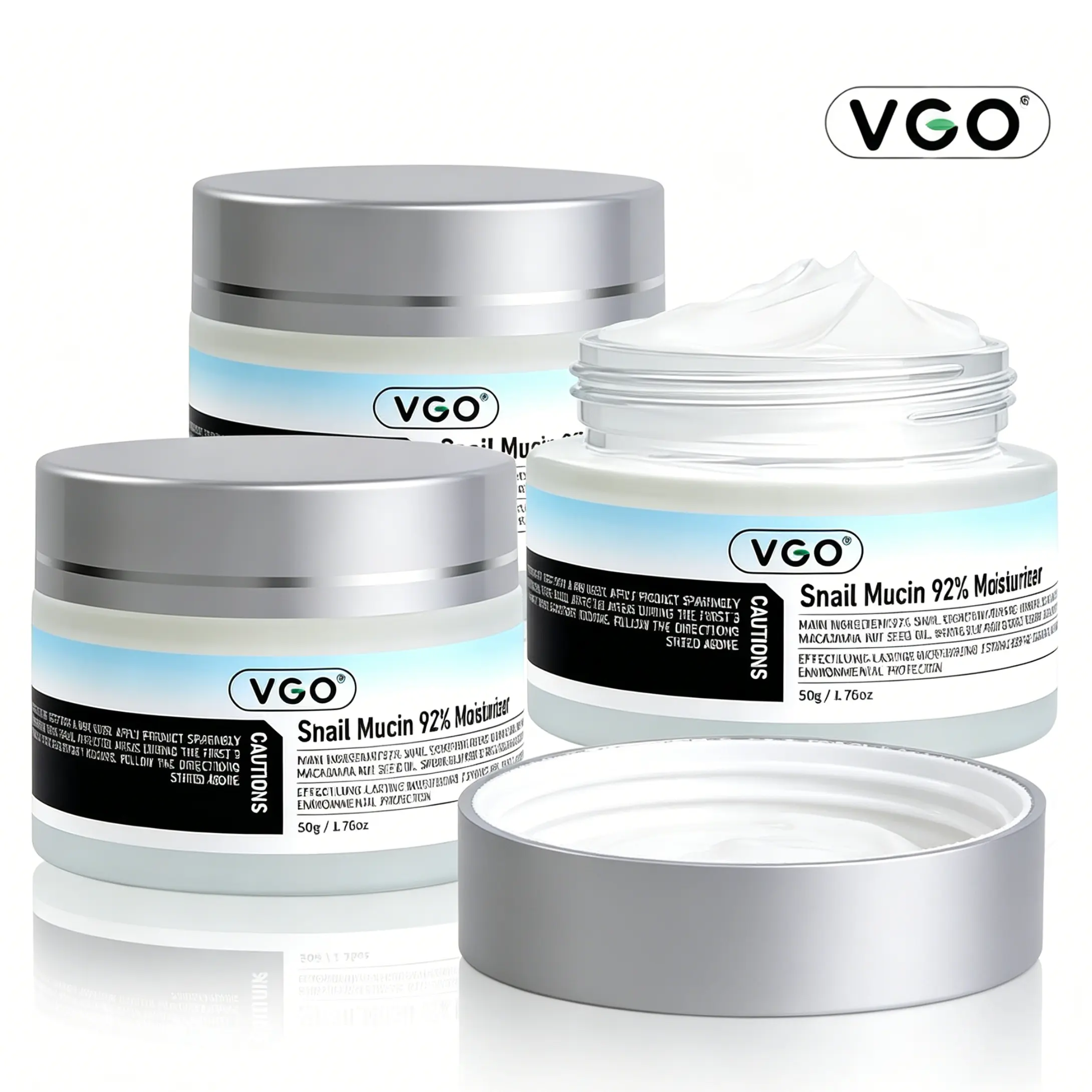 VGO 92% Snail Mucin Daily Face Gel Cream, Snail Secretion Filtrate, Hydrating Soothing, Supports the Look of Skin Barrier for Dry Sensitive and All Skin Types