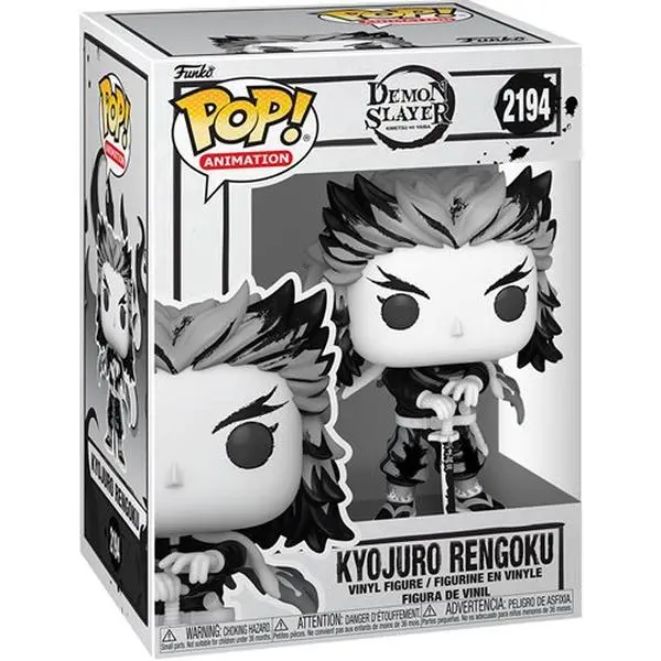 Funko Demon Slayer Kyojuro Rengoku Sumi-Ink Series Vinyl Figure - Numbered #2194, Collectible Display Piece, Must-Have for Fans