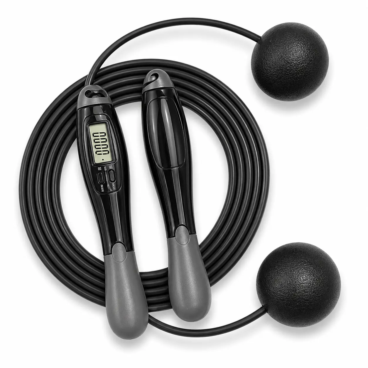 HARCOS 2-in-1 Cordless Jump Rope with Counter, LCD Display, Weighted Ball & Adjustable Steel Cable, Tangle-Free Fitness Skipping Rope for Women, Men & Kids