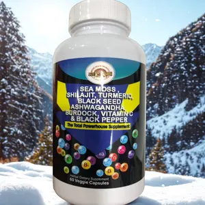 Total Powerhouse Supplement - 60 Veggie Capsules - Made with Sea Moss, Shilajit, Turmeric & Black Pepper, Black Seed, Ashwagandha