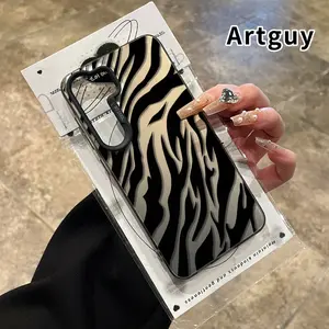 Zebra Symphony Patterned Phone Case for Samsung Galaxy S24 Plus S25 Ultra S23 Ultra S22+ Shockproof Anti-Scratch Durable PC Back Protective Cover Cellphone Protective