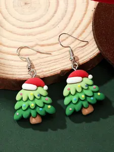 [Cute Christmas Earrings] 1/16 Pairs Festive Cartoon Christmas Tree Resin Earrings - Stylish DIY Holiday Ear Accessories for Teenagers