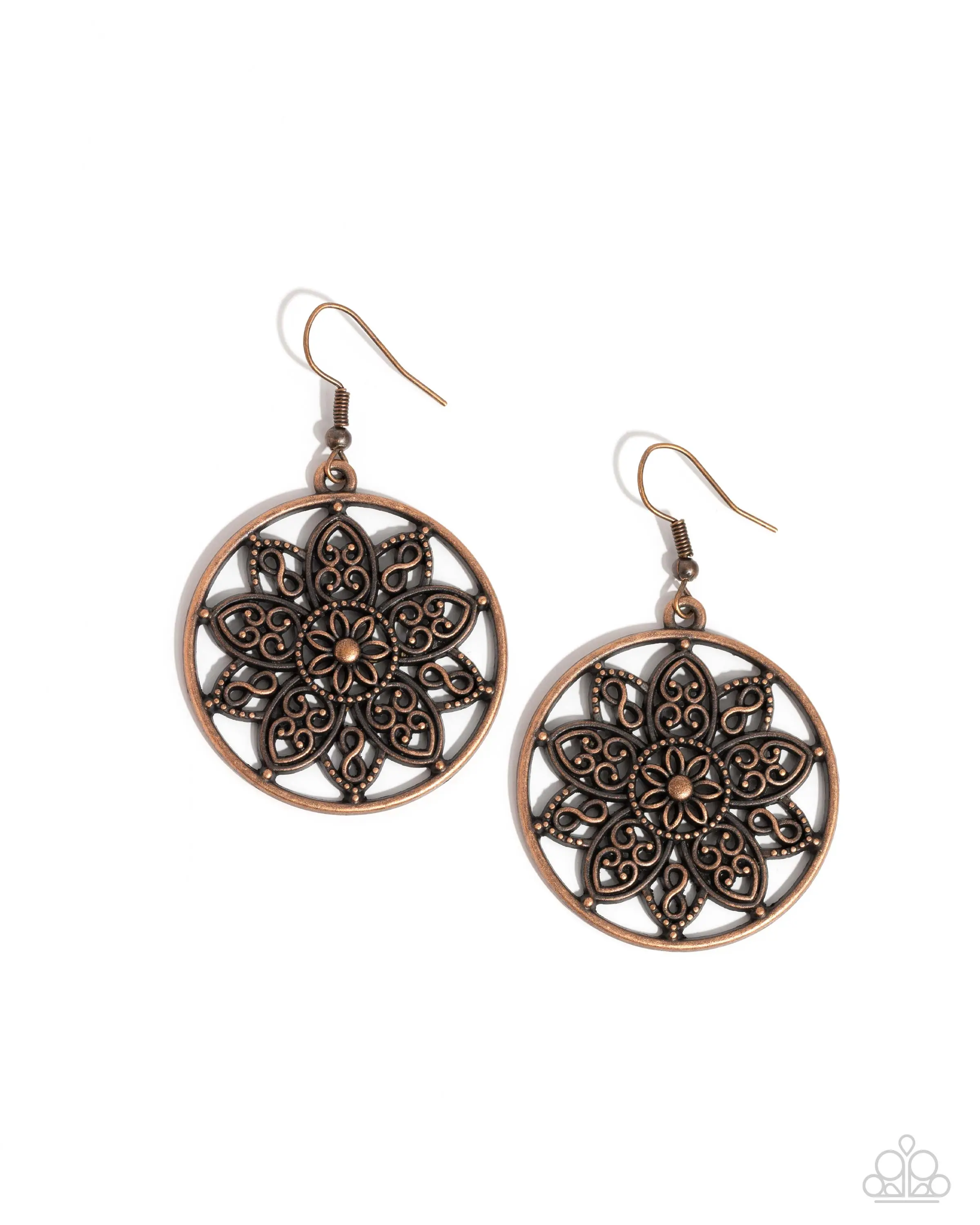 Copper Mandala earring