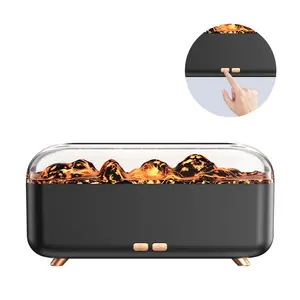 Humidifier Aroma Diffuser 7-Color Ambient Light Diffuser Essential Oil Diffuser Ultra-Quiet Aromatic Essential Oil Diffuser Suitable for Large Rooms Bedrooms Offices Flame Fireplace Aromatherapy Diffuser Moisturizing Hydration Long-Lasting Fragrance