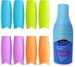 8 Pcs Silicone Bottle Covers for Travel, Leak-Proof Elastic Sleeves for Shampoo & Toiletries, Multi-Size Fit for Standard & Travel Size Bottles, Cruise & Airplane Essentials for Women & Men
