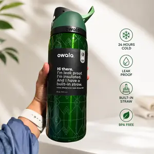 Owala emerald flash 32oz/945ml stainless steel insulated water bottle with straw,for daily sports outdoor,perfect gift