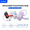 ORICO 65W Multi Port Adapter Power Strip - 7-in-1 US Plug, 3 AC Outlets, 4 USB-A, 2 Type C Ports, 4ft Cable/Extended Cord, Mini Fast Charger for Smartphone, MacBook (Cruise Travel Essential) USB C Adapter Multiport