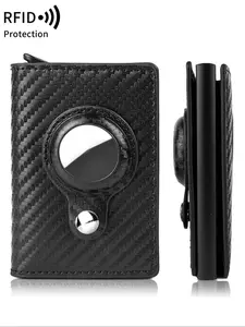 Father's Day Gifts, Men's Business Pu Leather RFID Trifold, Casual Trendy Pop Out Anti Theft Wallet with Card Slots, Simple Style Plain Color Card Holder for Work & Daily Use