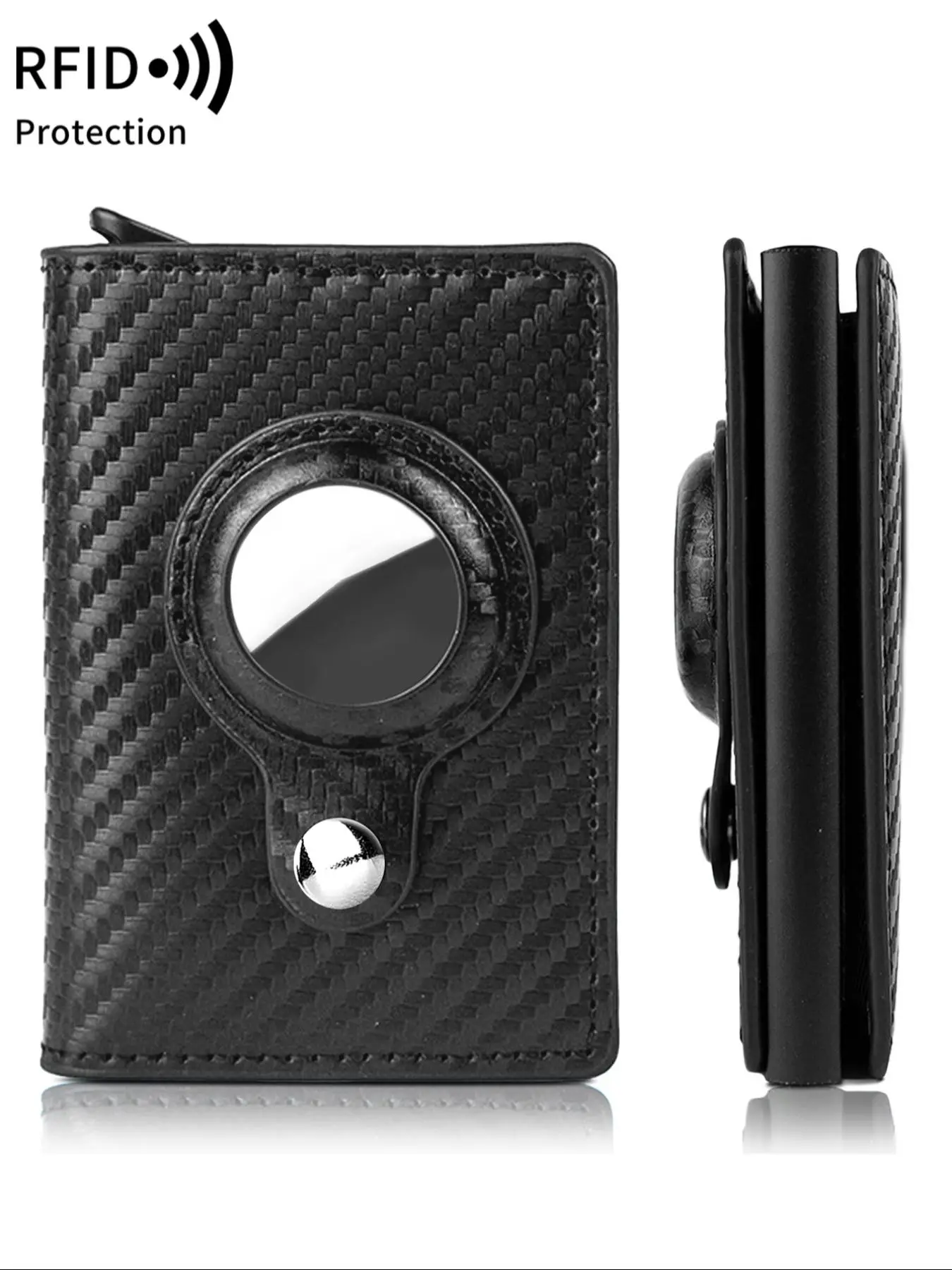 Father's Day Gifts, Men's Business Pu Leather RFID Trifold Card Holder, Casual Trendy Pop Out Wallet with Card Slots, Simple Style Plain Color Card Ho