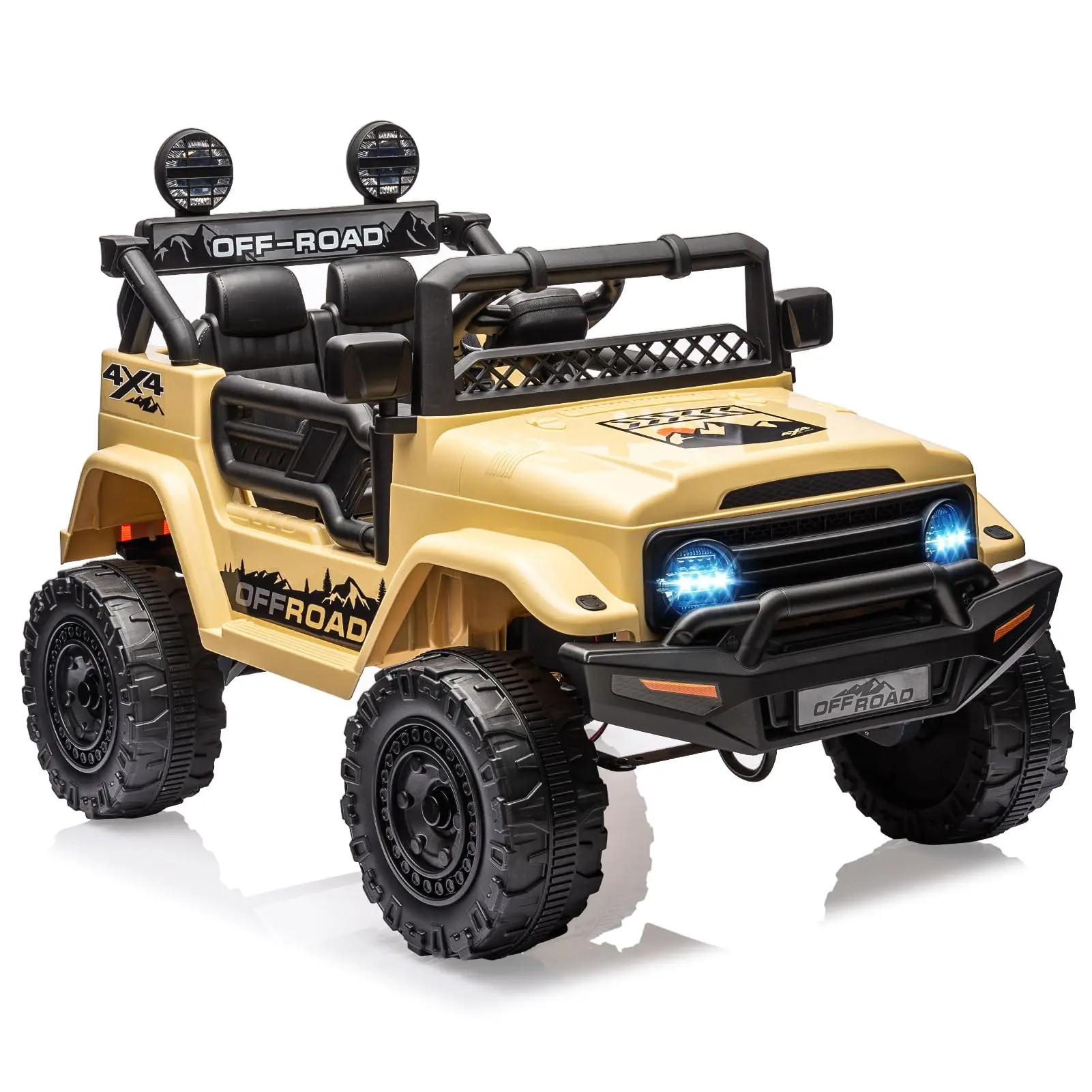 GARVEE 12V 7AH Battery-Powered Kids' Rechargeable Electric Ride-On Truck, 3-4 Yrs Age, Durable Plastic-Iron Construction, Stable Driving Performance, Dual Controls, Ride On Wheels, Safety Belt, Remote, Music, Lights for Outdoor Play