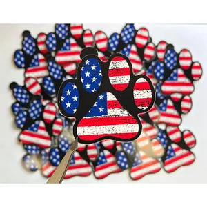 Patriotic Paw Print Vinyl Sticker