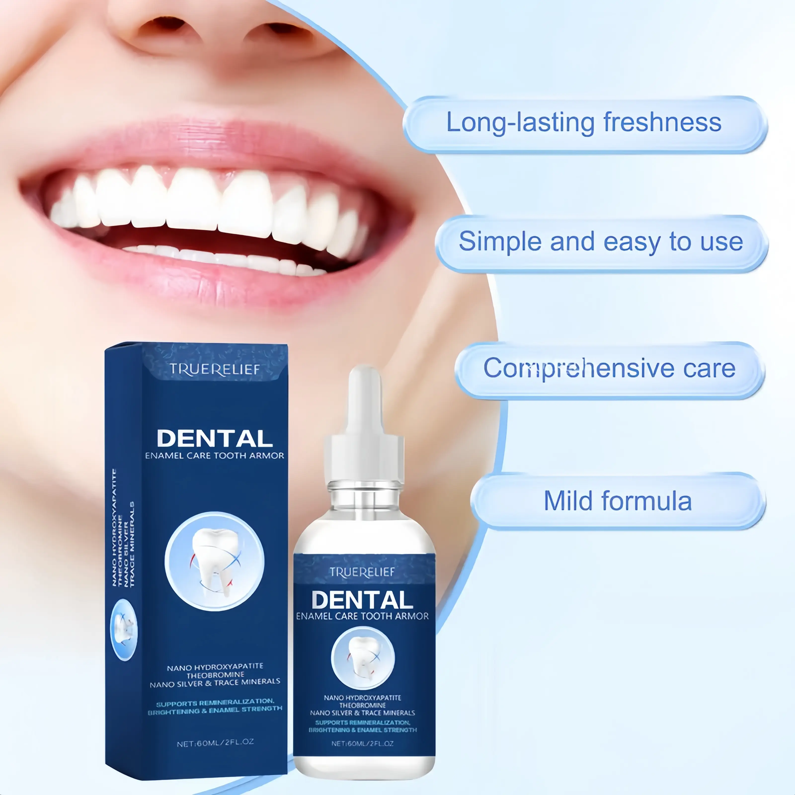 Tooth Armor Liquid Drops with Extra Enamel Fortifiers, Cavity Healing and EnamelRefurbishing, Dental Whitening Solution, RemineralizationDrops Oral