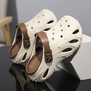 Kids' Summer Fashion Minimalist Clog Slippers, Comfortable Medium to Large Toddler Boys Student Outdoor Beach Shoes, Boys Summer Shoes,  Beach Footwear, Breathable Shoes, Comfortable Cushioning, Soft Sole, Outdoor Clogs, Young Students, Vacation Wear