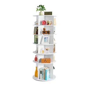 VEVOR 6-Tier 360° Rotating Vertical Shoe Rack Tower, Free-Standing Spacious Storage Shoe Racks, Round Lazy Susan Carousel Organizer for Bedroom, Entryway, Closet, White, Free-Standing Shoe Racks