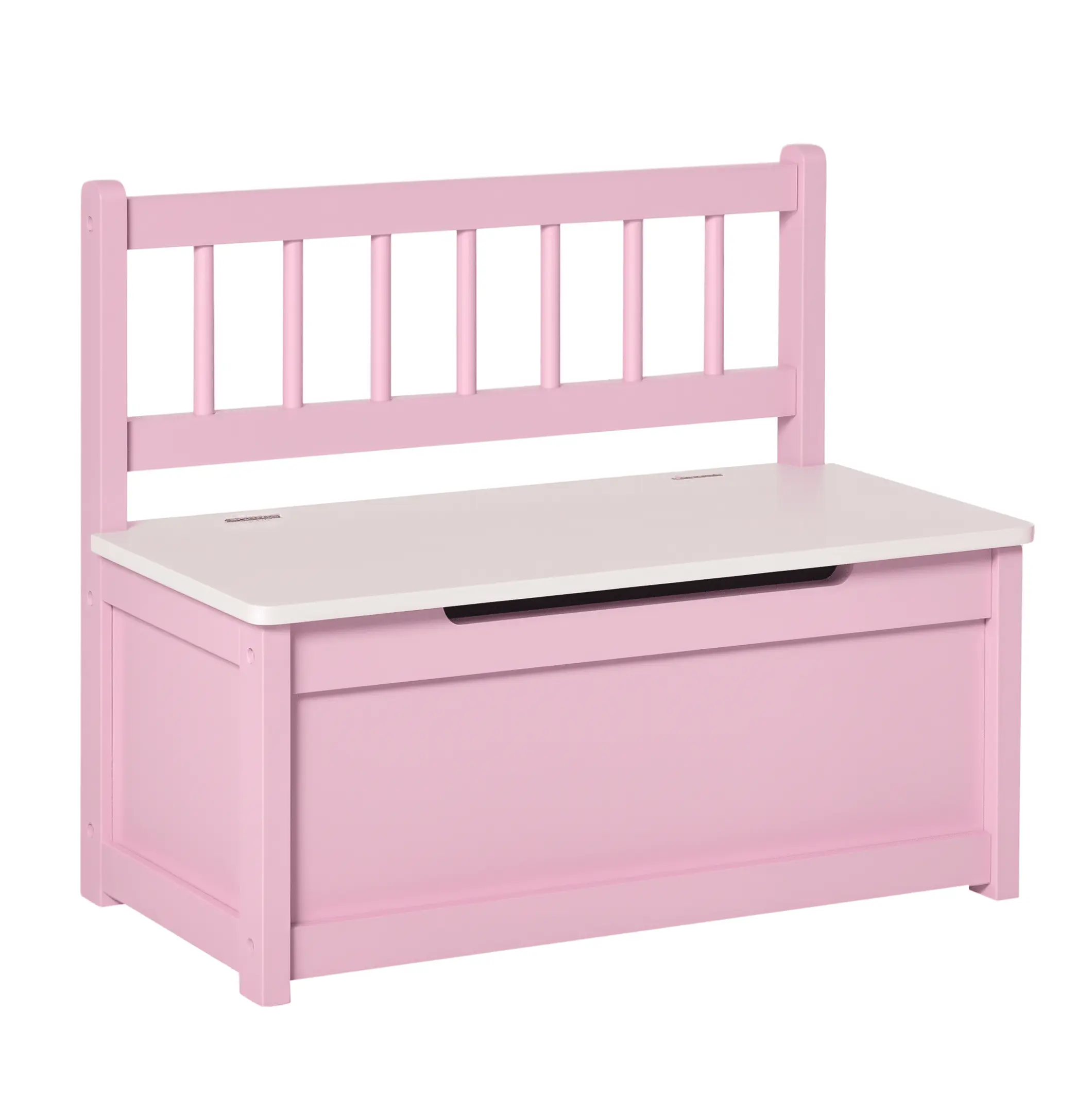 Toddler Toy Box Storage Bench Pink - 27L Kids Storage Seat - Bedroom Furniture for Toddlers - Playroom Organizer - Durable Pinewood Construction Default Title