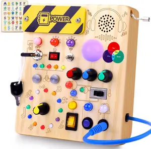 Hoarosall Busy Board,Montessori Toys for 1-3 Year Old Boys & Girls,Travel Educational Learning Activities for Toddlers,Sensory Toy for Kids with Autism (Busy Board v5)