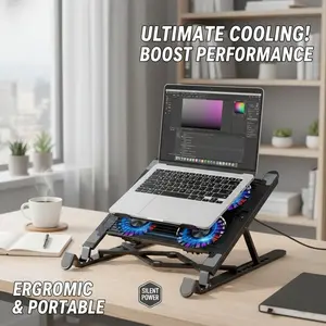 Summer New Semiconductor Laptop Cooler Stand, Foldable Air Cooling Desktop Computer Heat Dissipation Base, Laptop Rack Cooler
