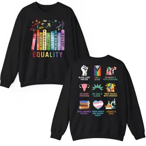 Equal Rights Shirt, Book Flower Shirt, Social Justice T-Shirt, Equality Peace Love Kindness Shirt, Feminist Gift for Her, Women Rights Shirt