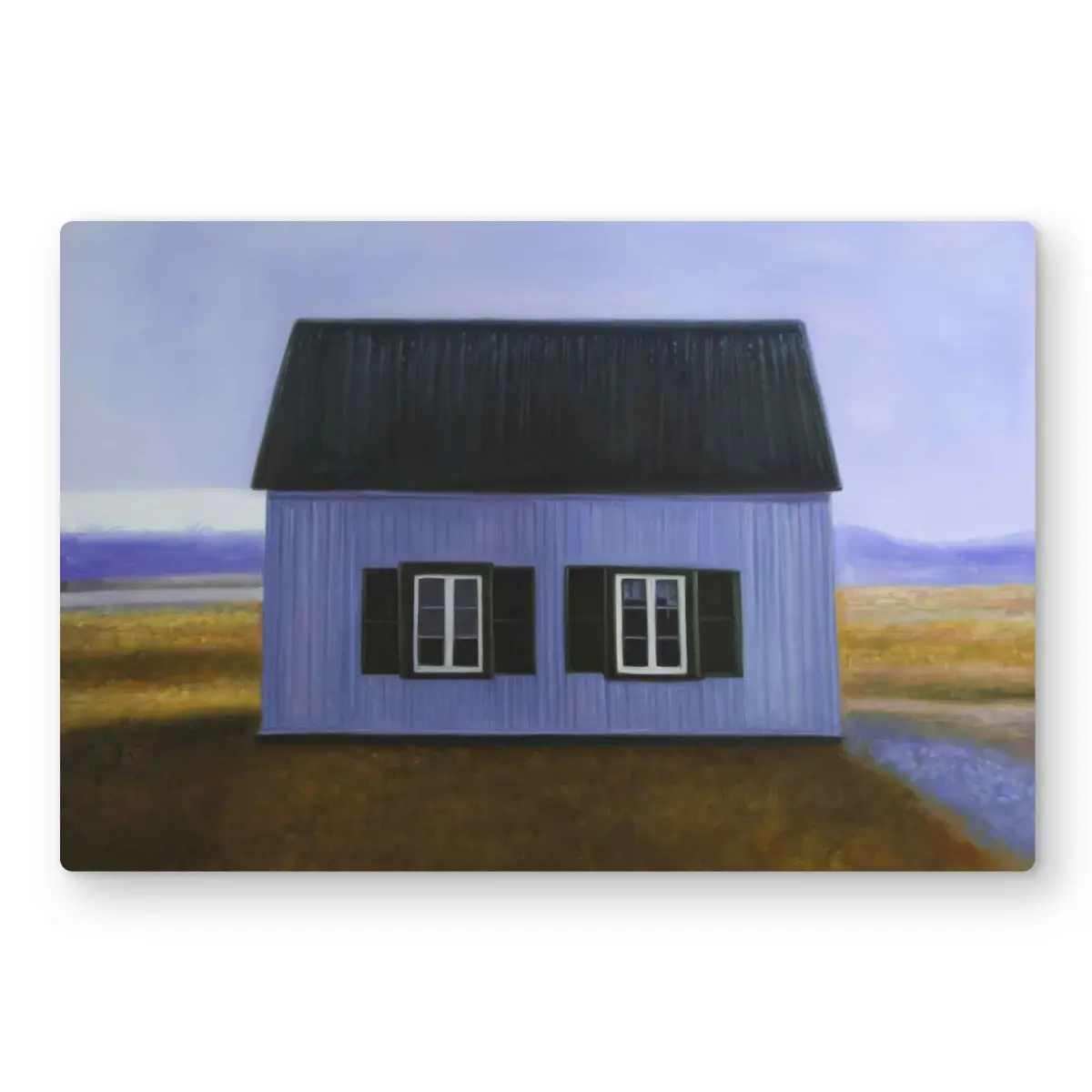 Begin Home Decor C1MP2436IKXQWB 24 x 36 in. Blue Barn - Rustic Building Metal Print Wall Art for Home Decor