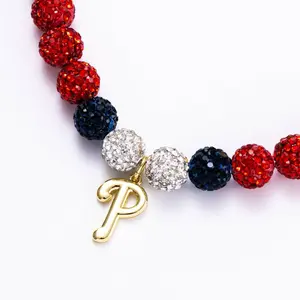 Bijoux Sport by Luv Aj MLB  "Philadelphia Phillies" Rhinestone Bead Logo Necklace - Red/Black/White