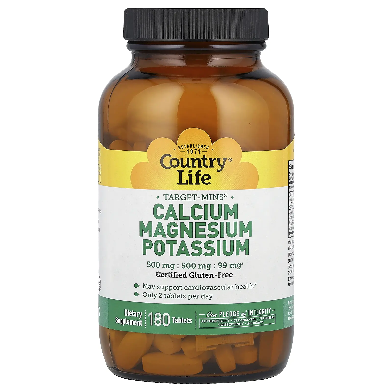 Country Life Target-Mins®, Calcium Magnesium Potassium, 180 Tablets